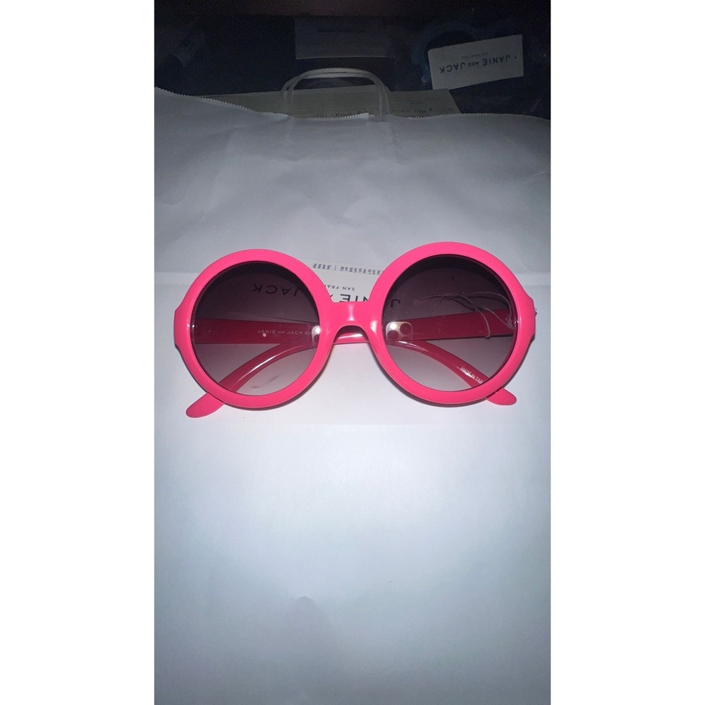 Janie and Jack Sunglasses Kids 4 and Up Pink Round Oversized Gradient Lens